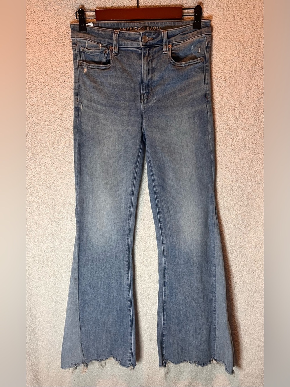American Eagle Outfitters Next Level Stretch Festival Flare High Waisted Denim B